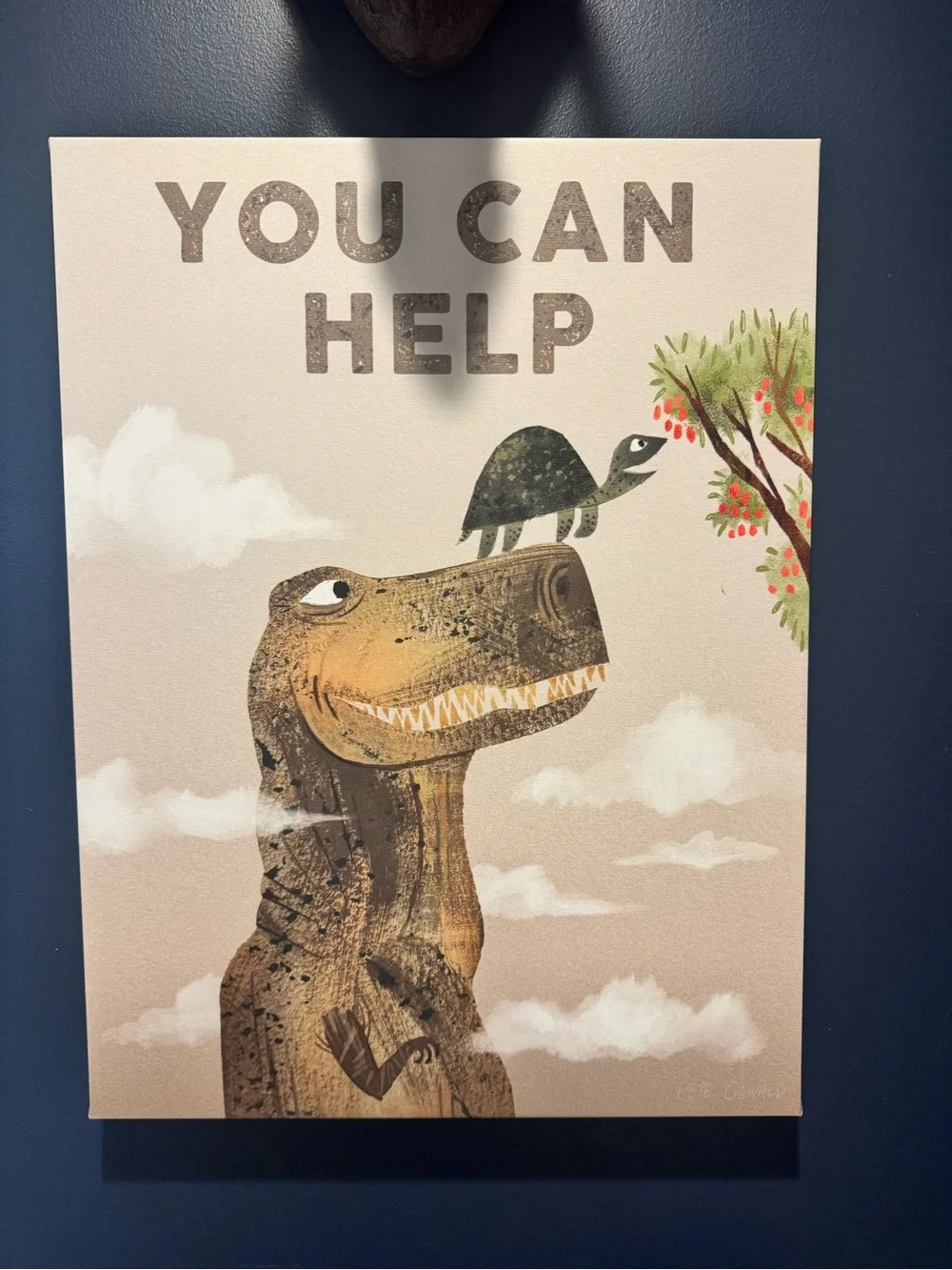 You Can Help Dinosaur Wall Art - Brown & Green